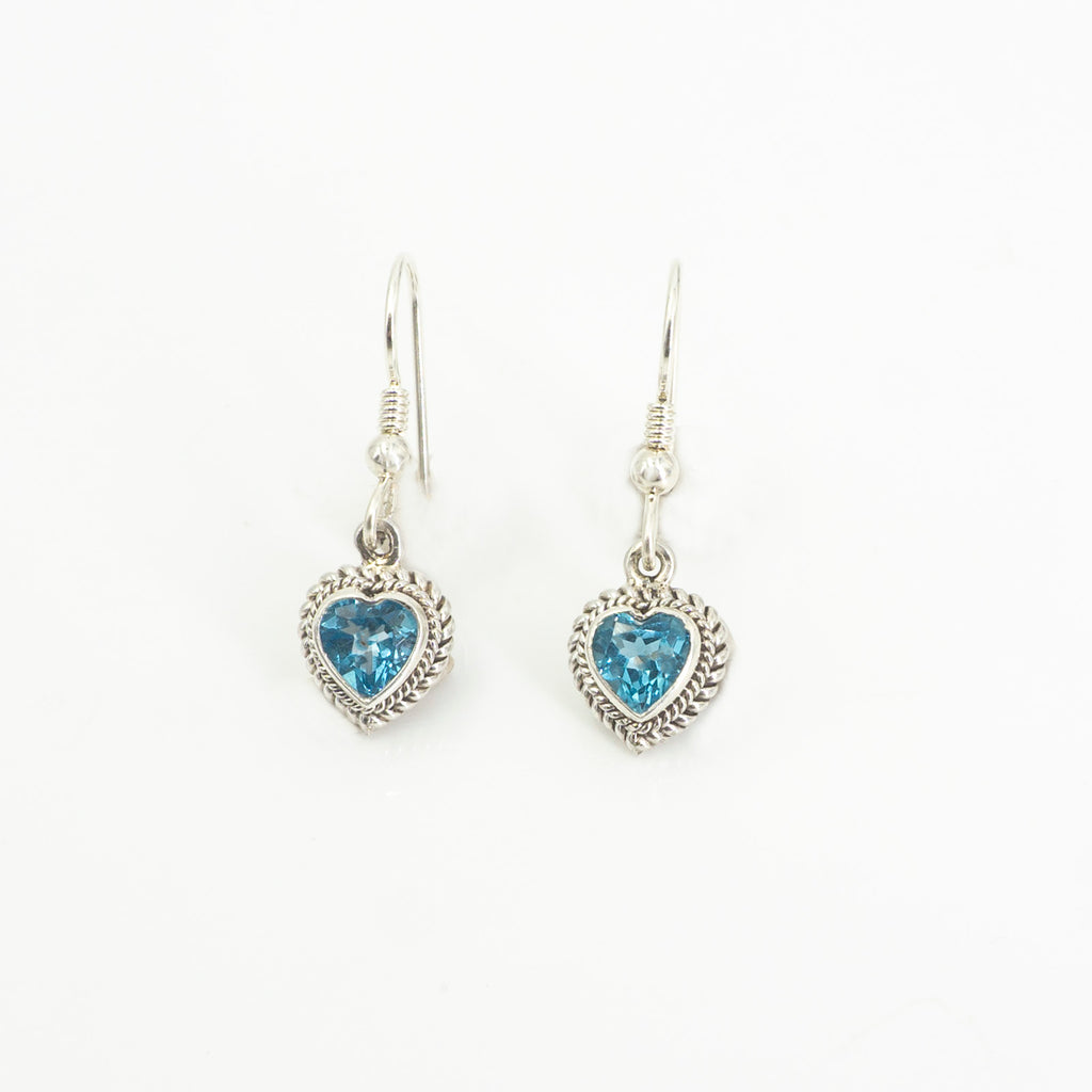 S/S Blue Topaz Heart Earring