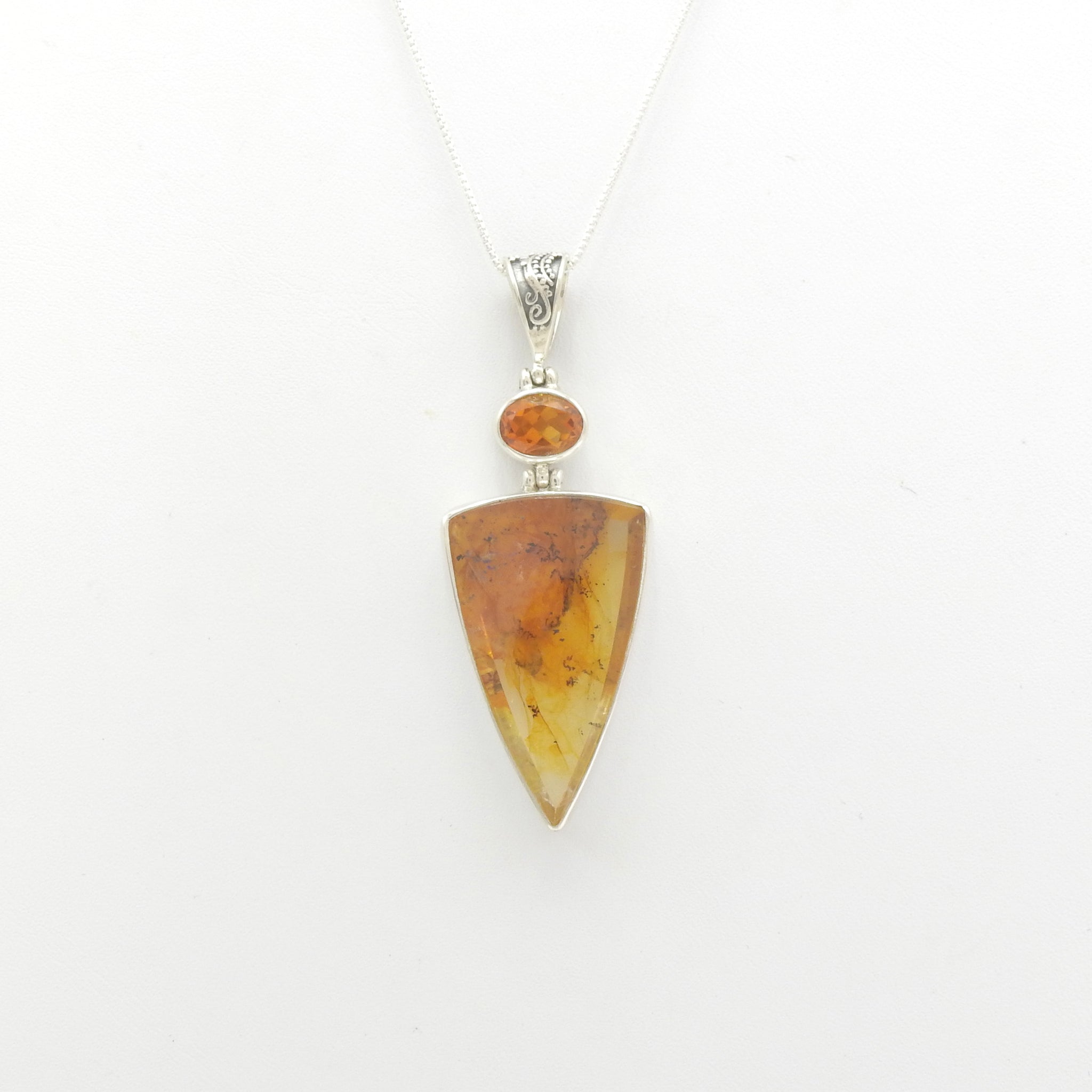 Huge Dendritic Agate and outlets Citrine Pendant