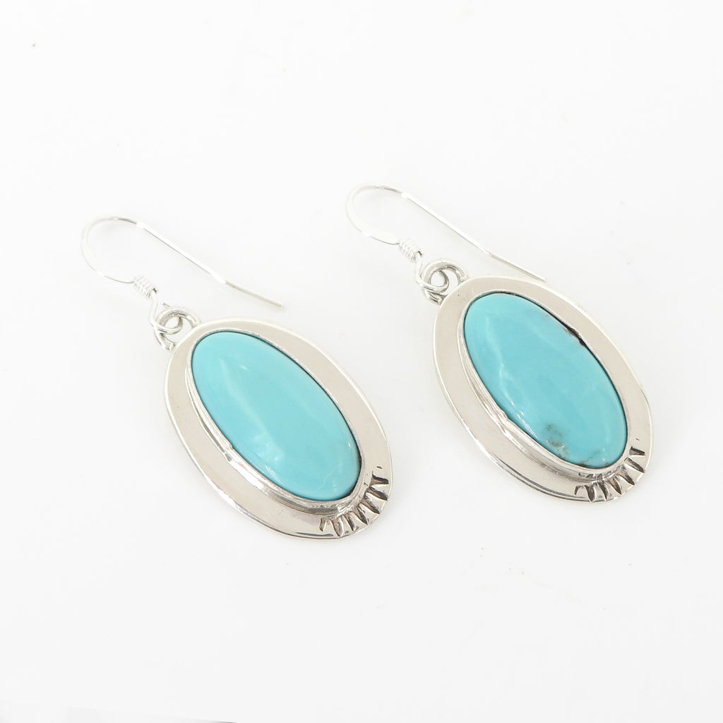 Sterling Silver Native American Turquoise Earrings