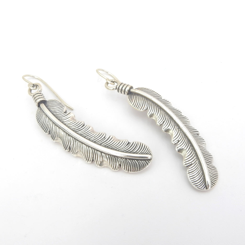 Sterling Silver Native American Feather Earrings