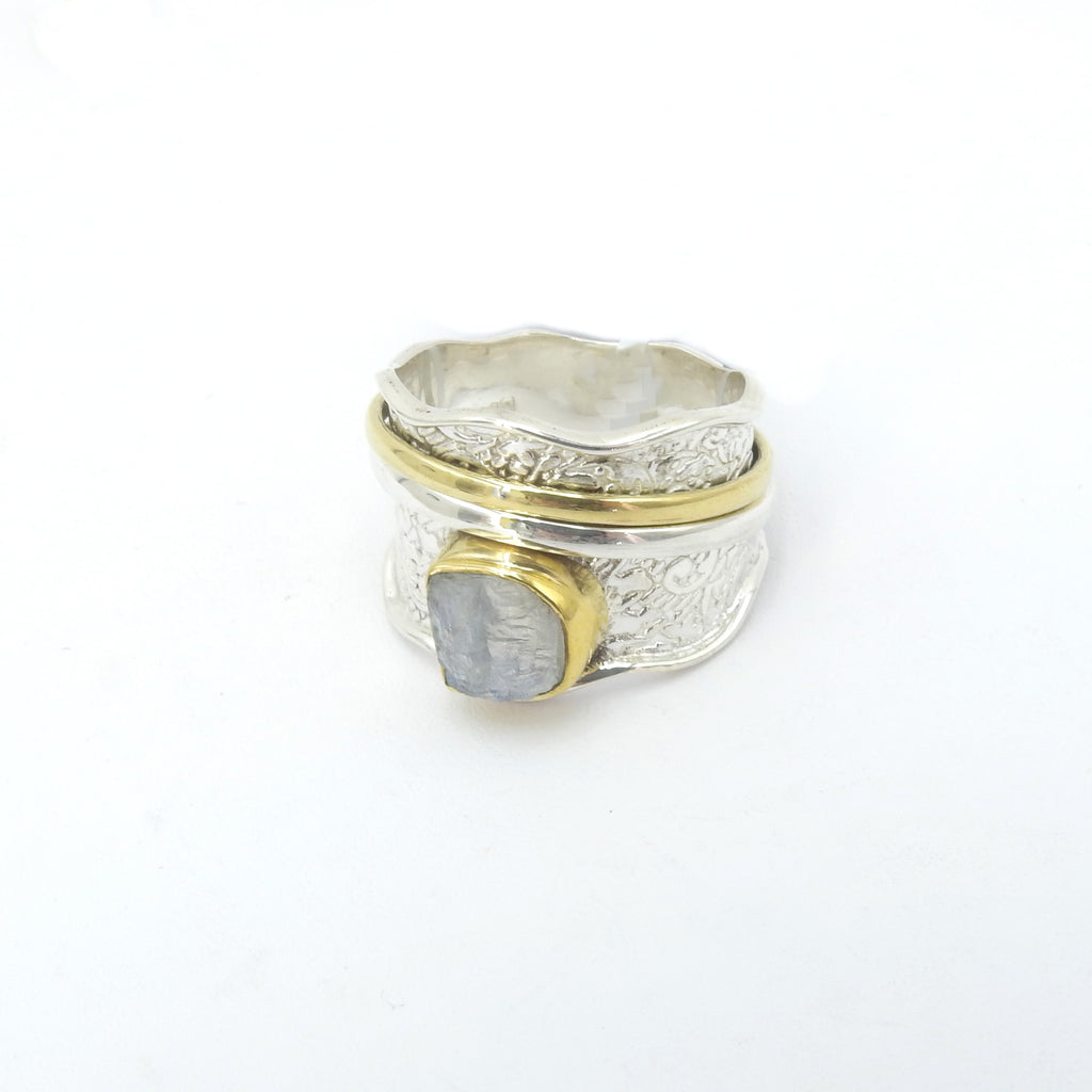 Sterling Silver Moonstone Spinner Ring