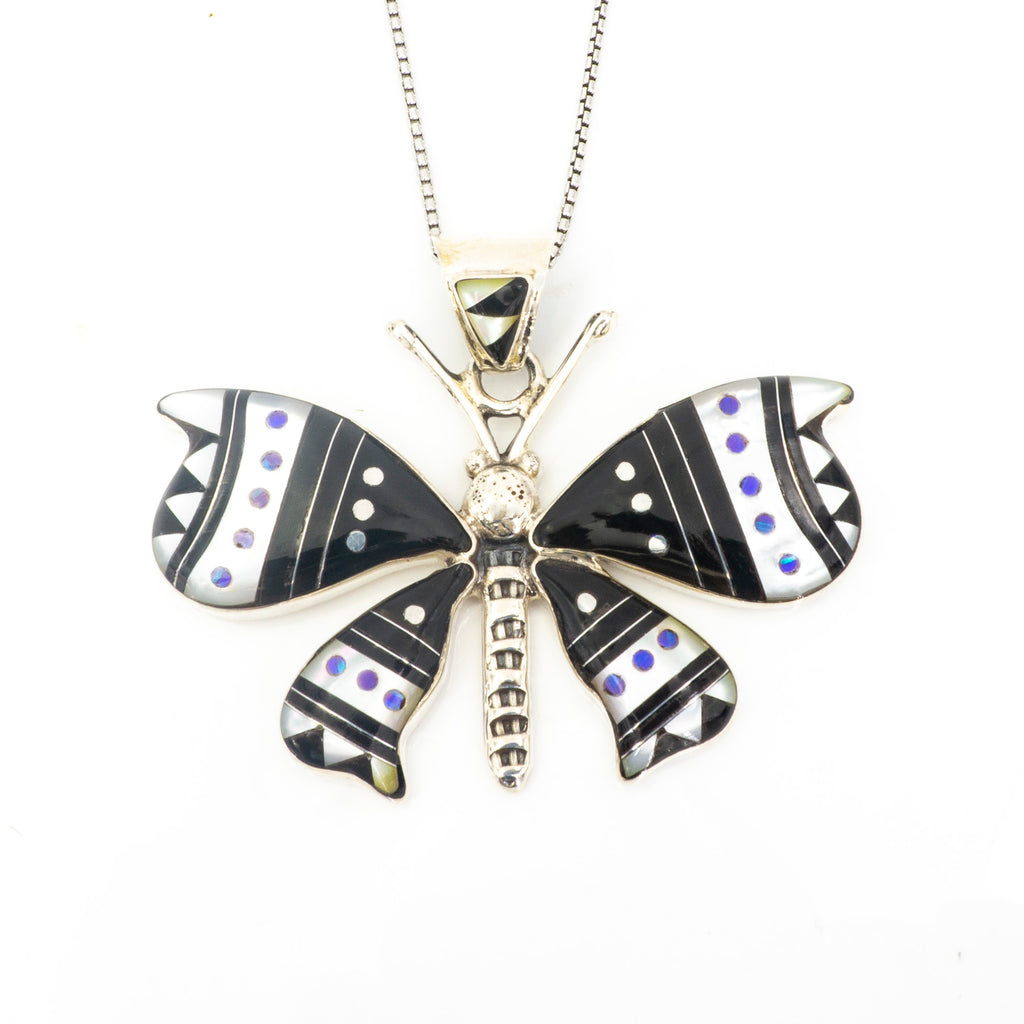 S/S Inlay Dragonfly Pendant