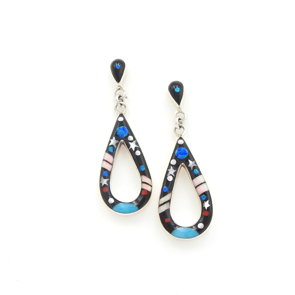 Sterling Silver Galaxy Inlay Earrings