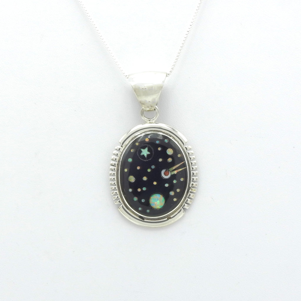Sterling Silver Galaxy Inlay Pendant