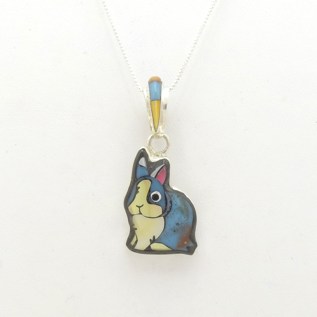 Sterling Silver Inlay Bunny Pendant