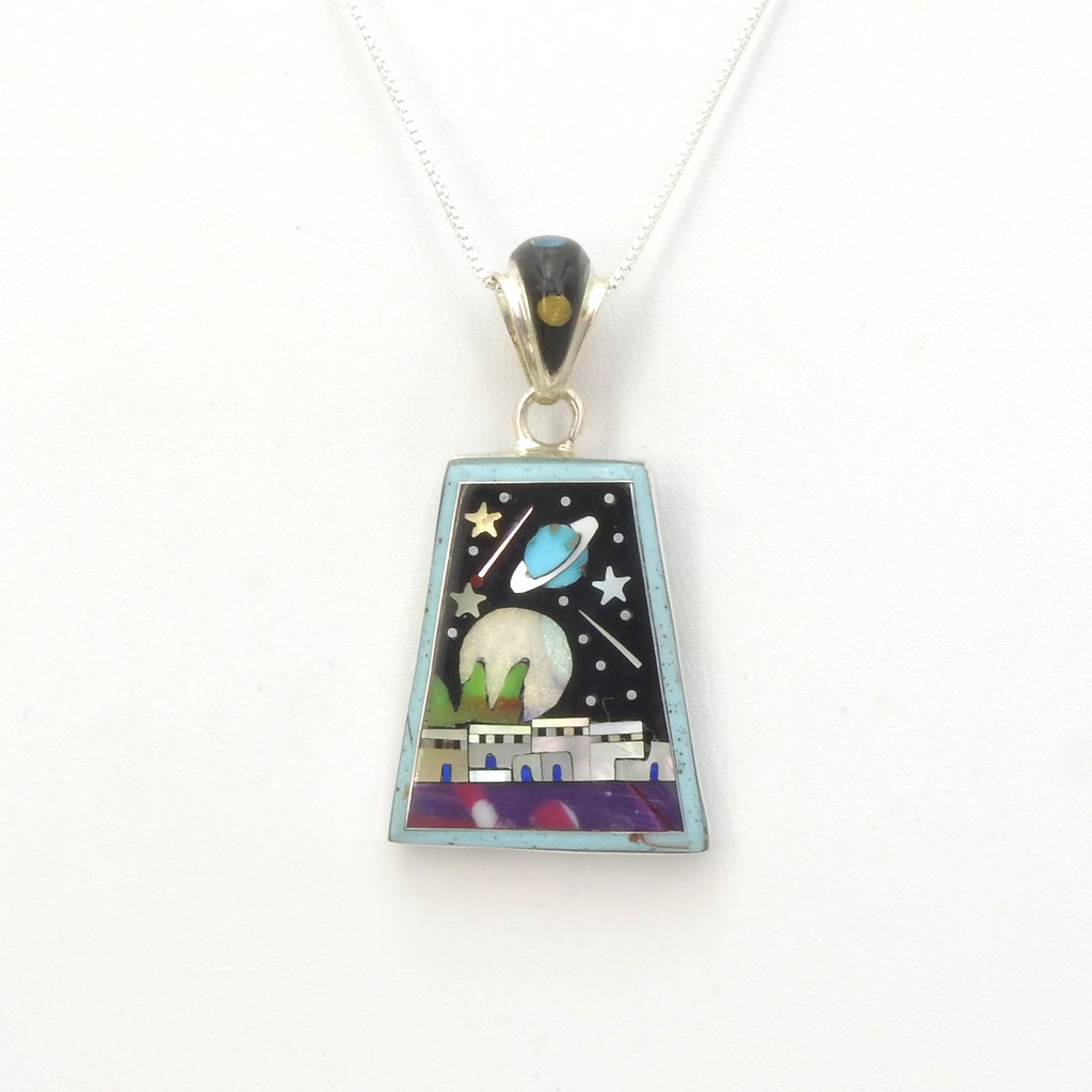 Sterling Silver Double Sided Inlay Pendant