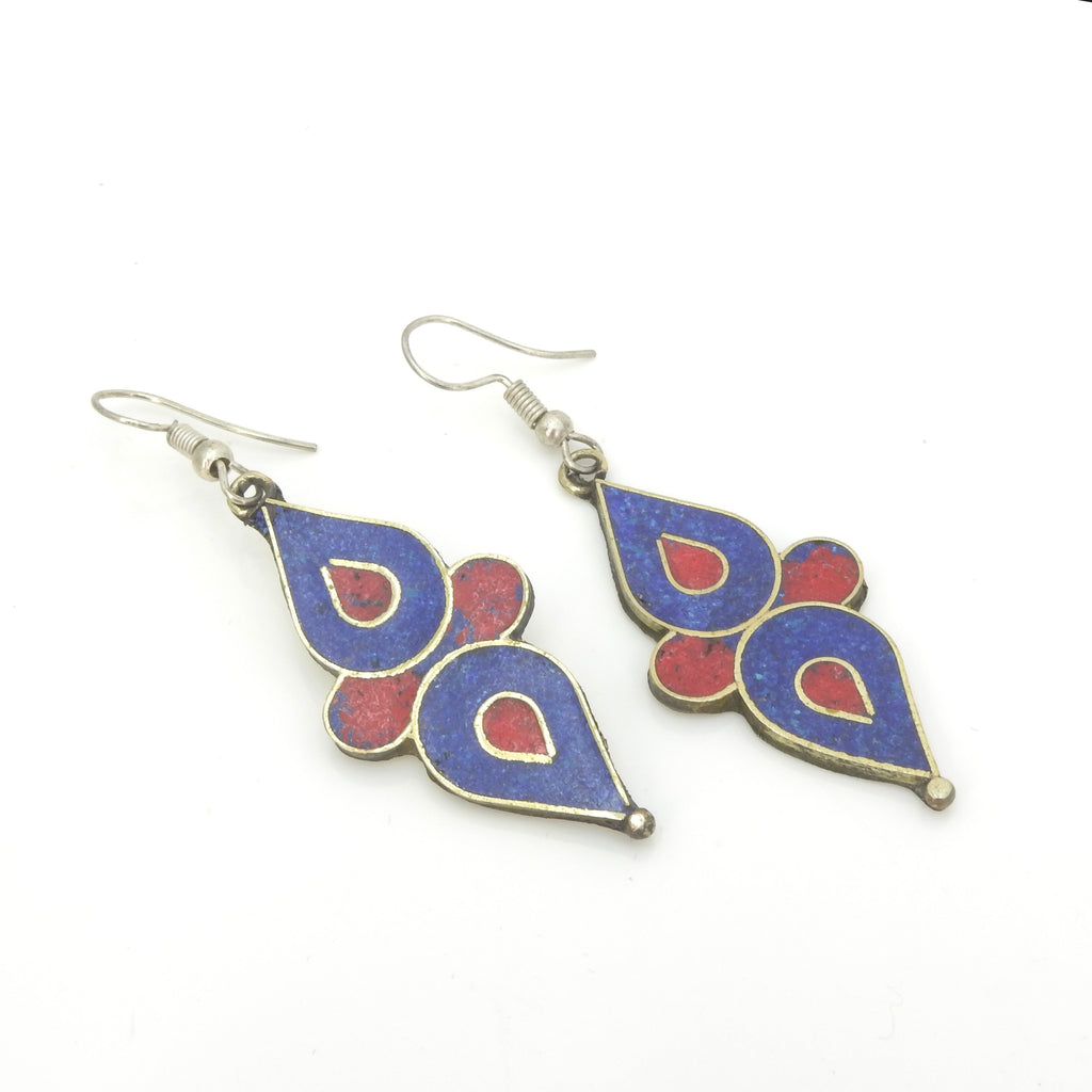 Lapis and Coral Earrings