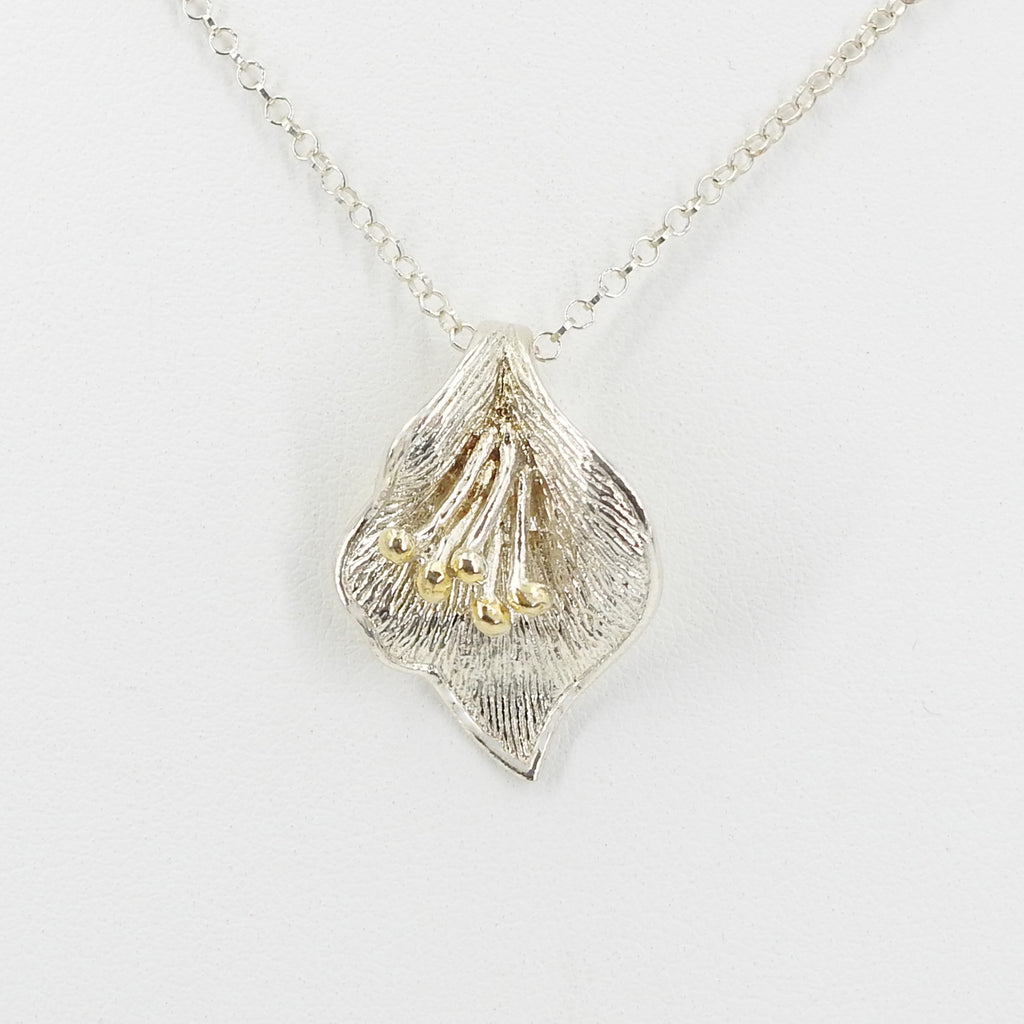 Sterling Silver & Gold Filled Leaf Necklace