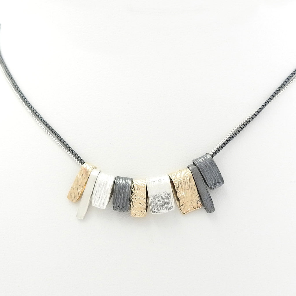 Sterling Silver Three Tone Necklace