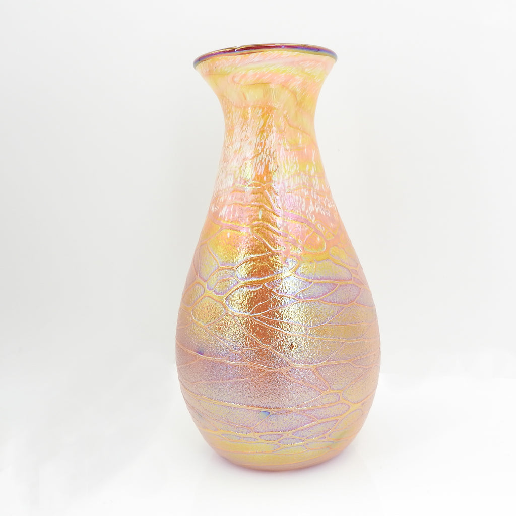 Amber Iridescent Vase