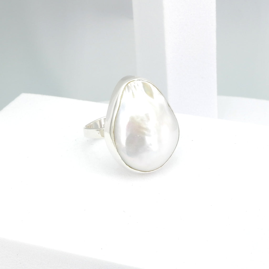 Sterling Silver Pearl Ring Size 6.5