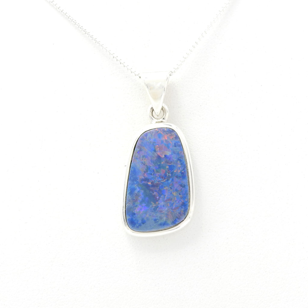 Sterling Silver Small Doublet Opal Pendant