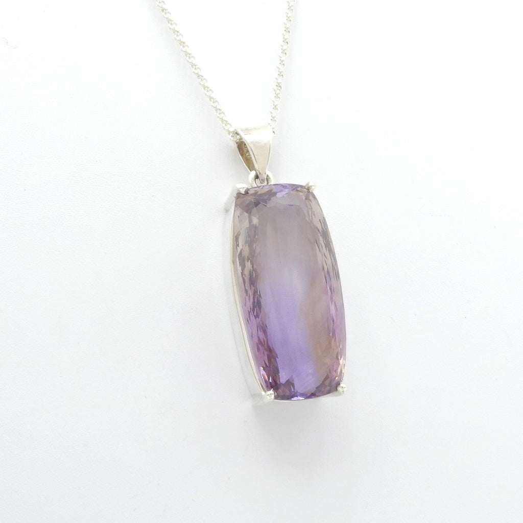 Sterling Silver Large Faceted Ametrine Pendant