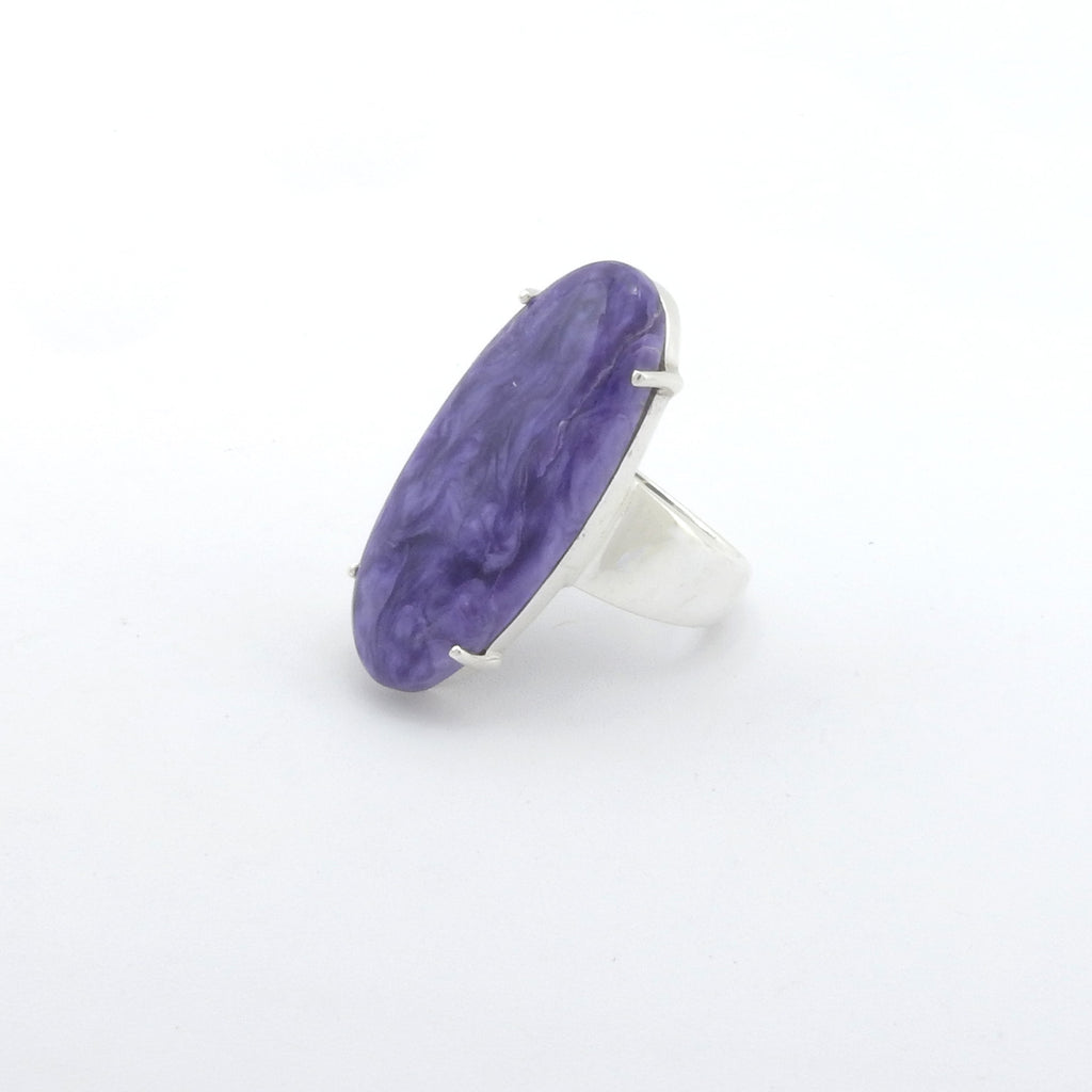 Sterling Silver Charoite Ring Size 7.5