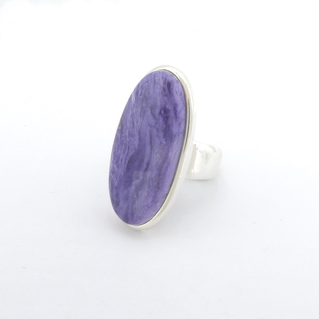 Sterling Silver Charoite Ring Size 8