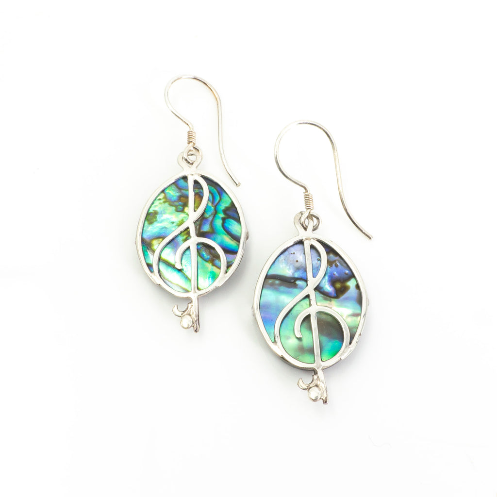 S/S G-cleff Abalone Earring