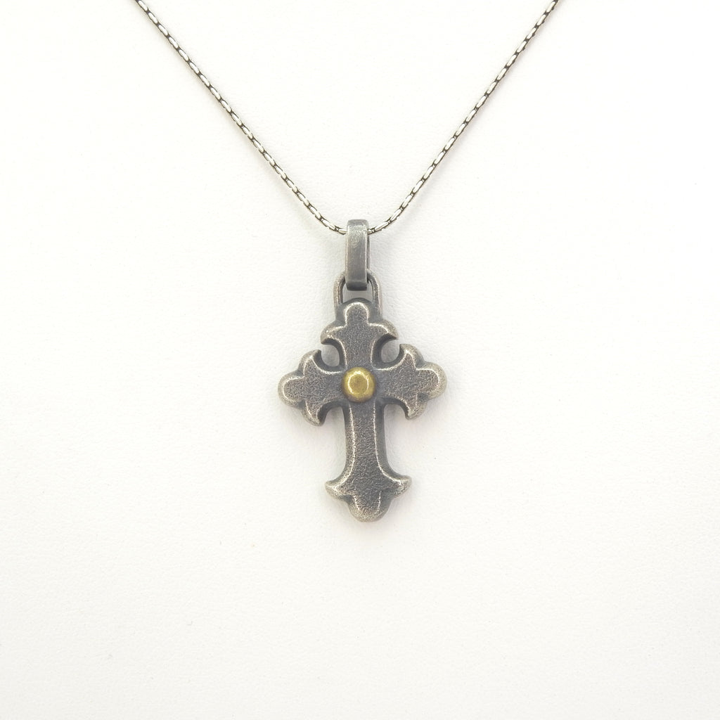 Sterling Silver Oxidized Cross Pendant
