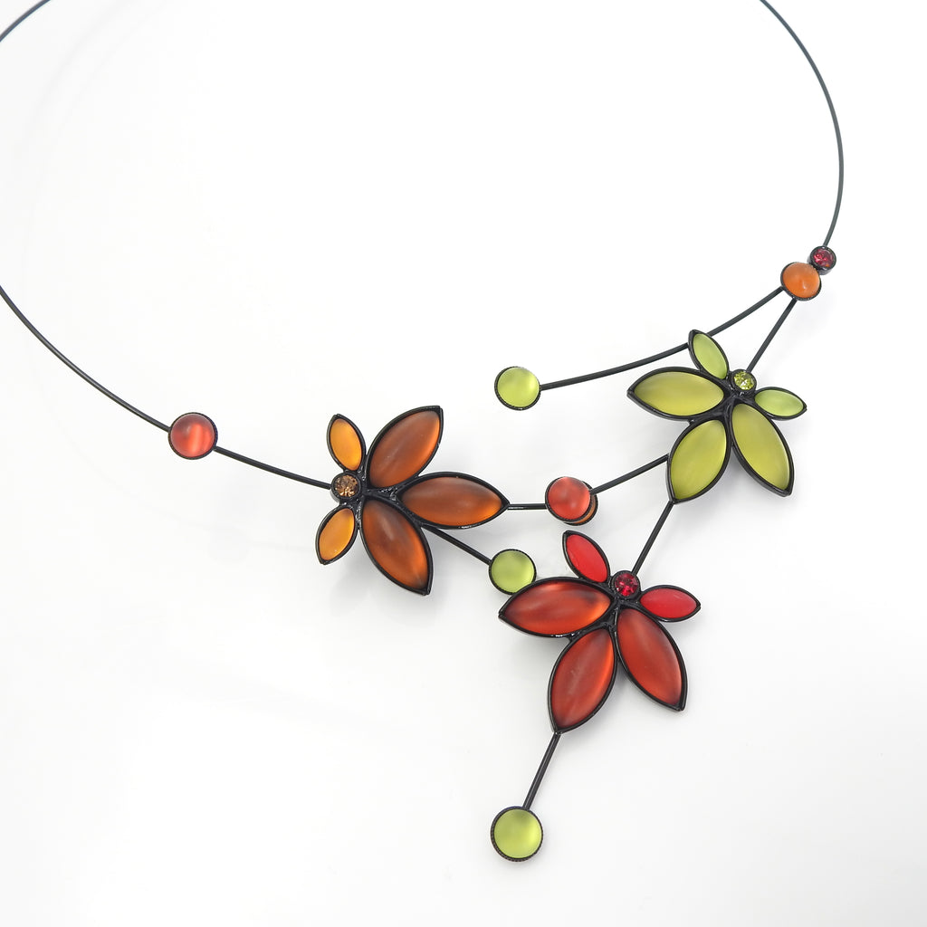 Large Maple Leaf Memory Wire Necklace
