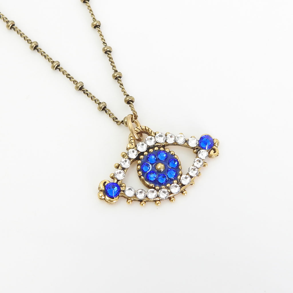 Evil Eye Necklace w/ Crystals