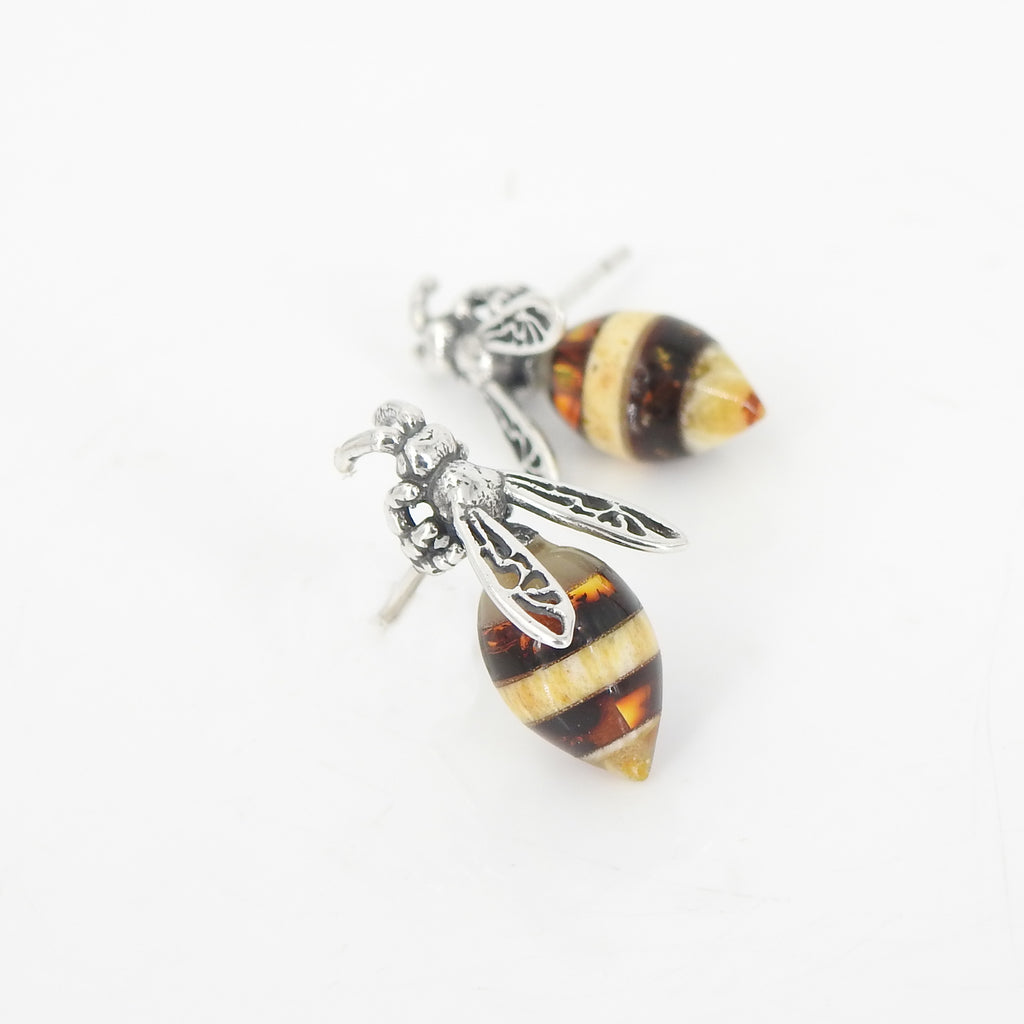 Sterling Silver Bee Post Earrings
