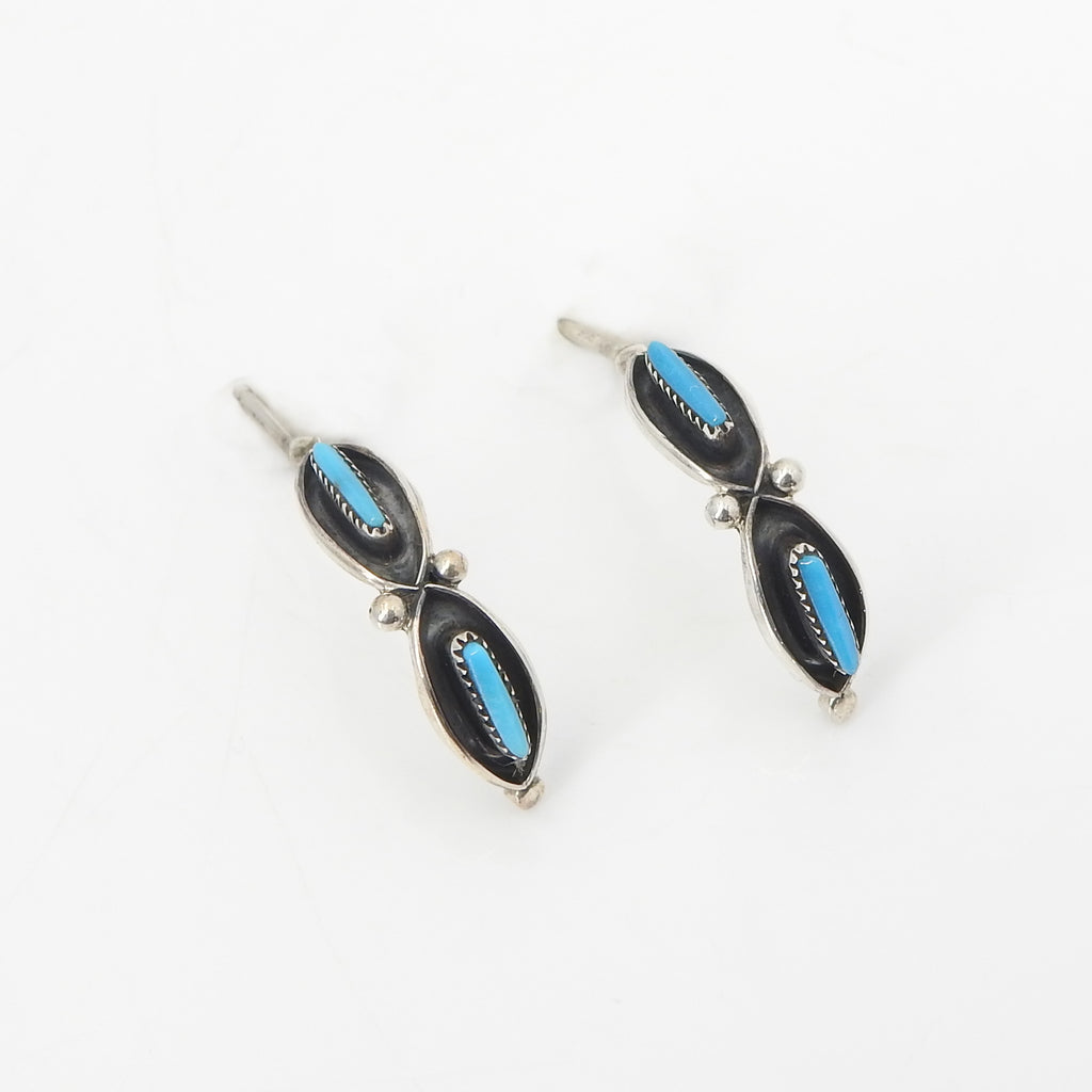 Sterling Silver Native American Turquoise Earrings