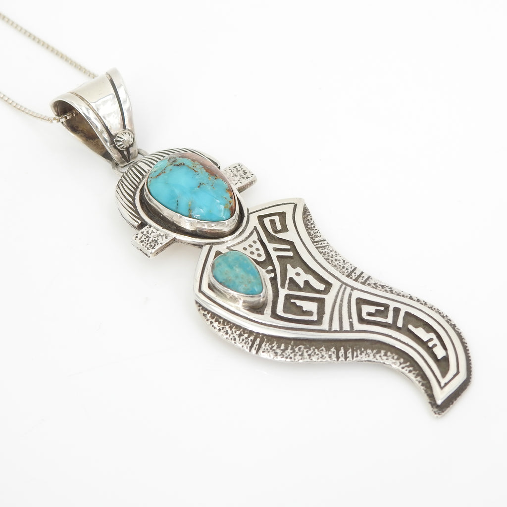 Sterling Silver Southwestern Native American Royston Turquoise Pendant