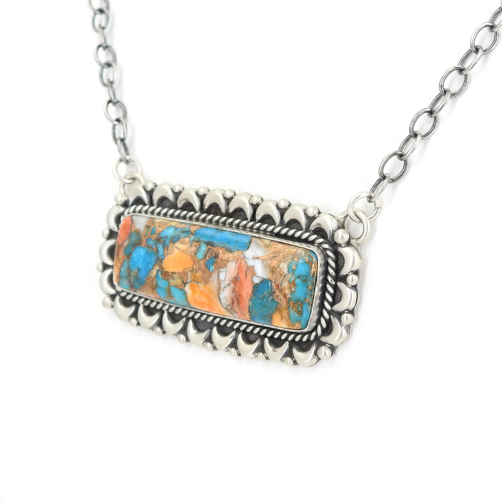 Sterling Silver Native American Spiny Turquoise Necklace