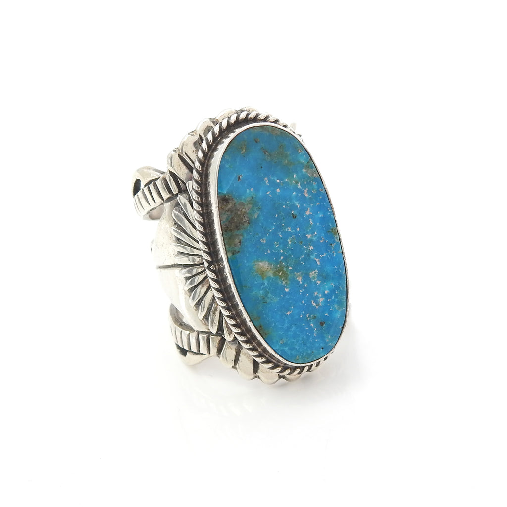 Sterling Silver Native American Unisex Turquoise Ring SZ 11.5