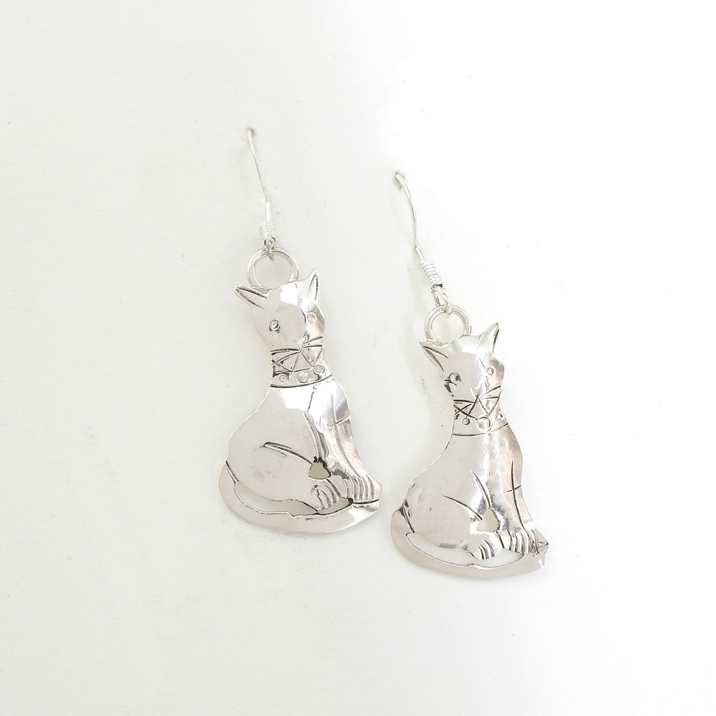 Sterling Silver Cat Earrings