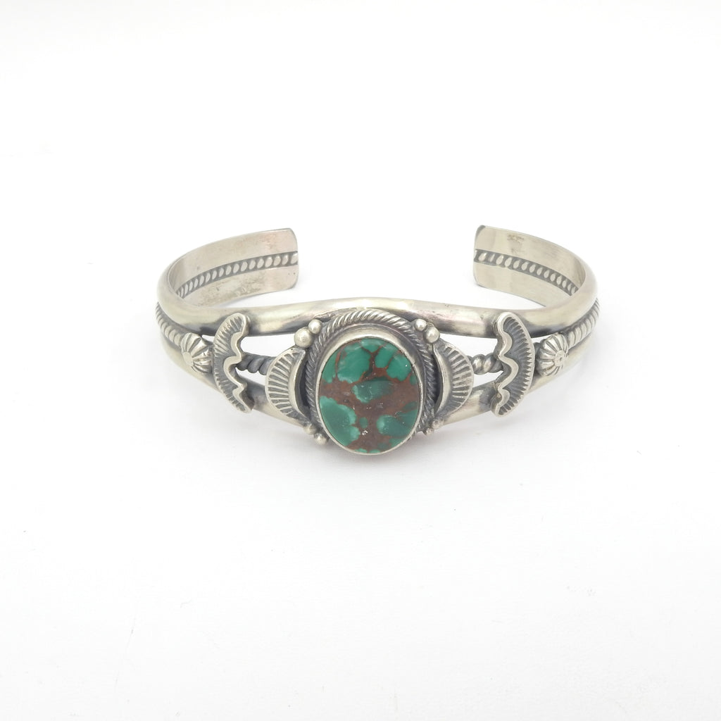 Sterling Silver Native American Royston Turquoise Cuff Bracelet