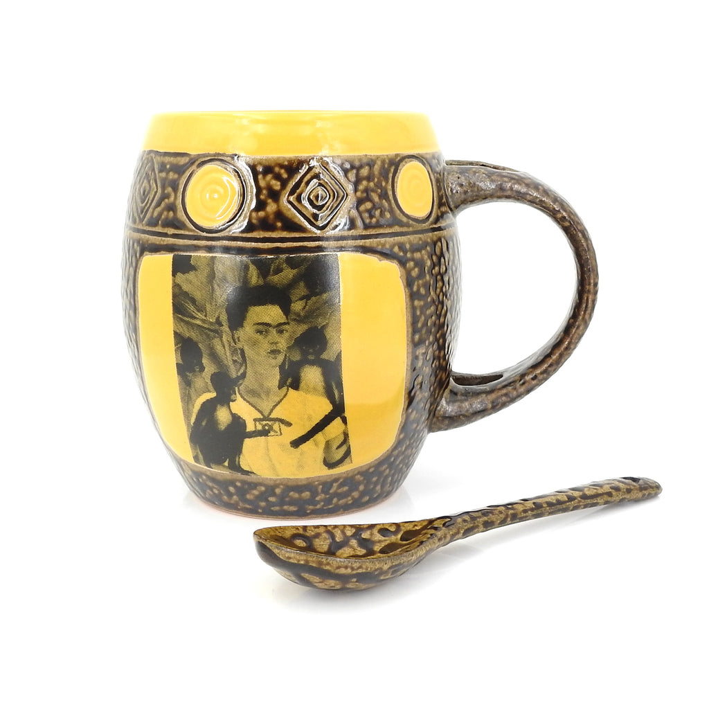 Yellow Frida Mug W Spoon
