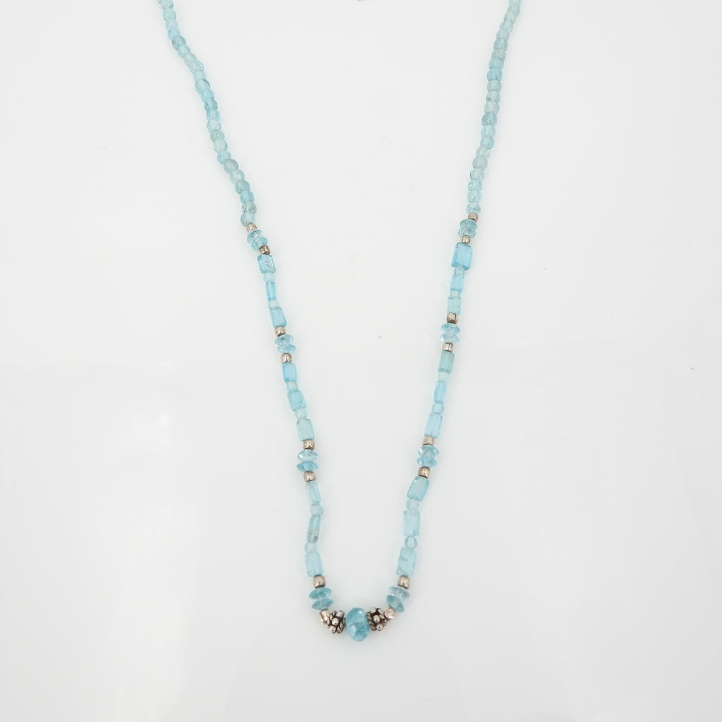 Apatite Beaded Necklace w/ Sterling Silver