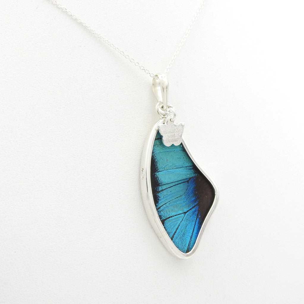 Sterling Silver Double Sided Butterfly Wing Pendant
