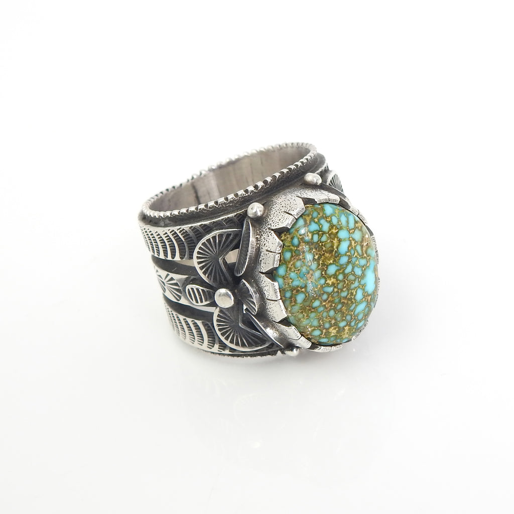 Sterling Silver Navajo Turquoise Ring Size 10.5