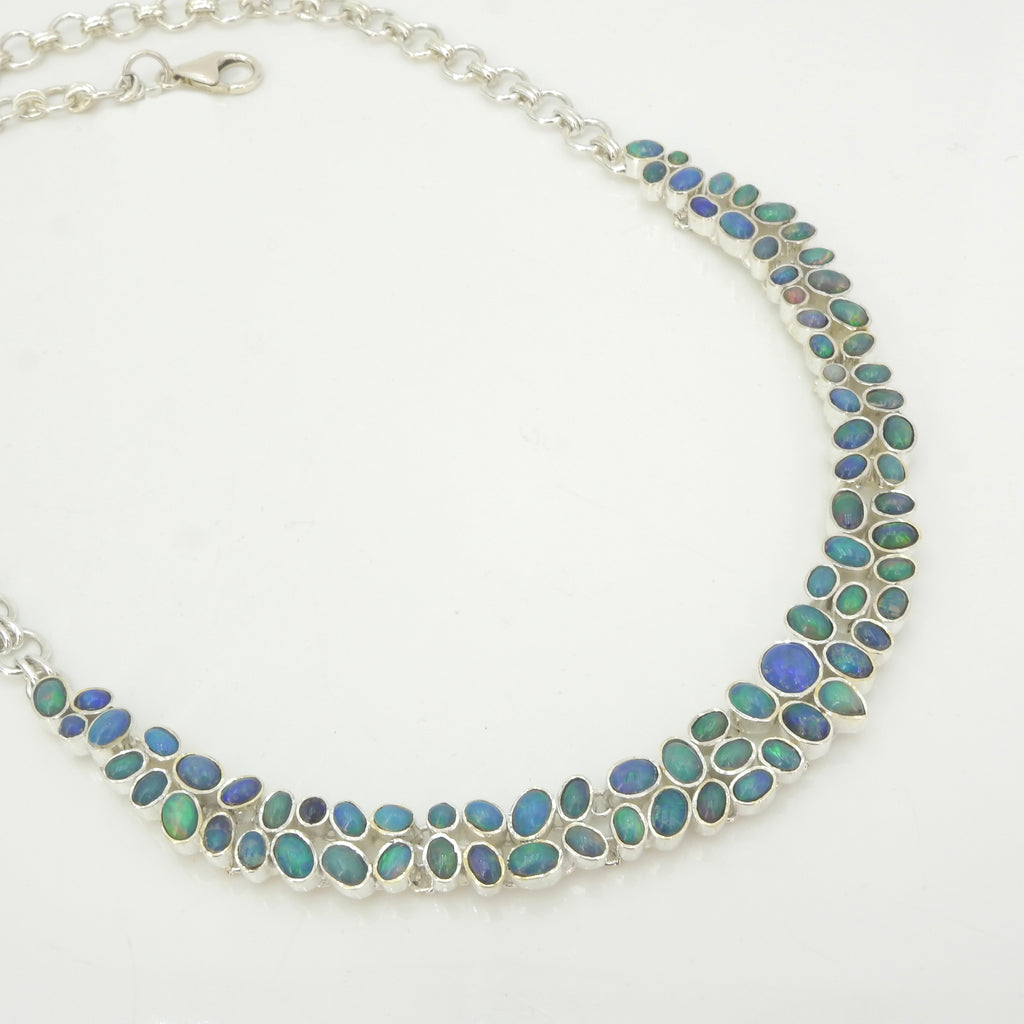 Sterling Silver Ethiopian Opal Statement Necklace