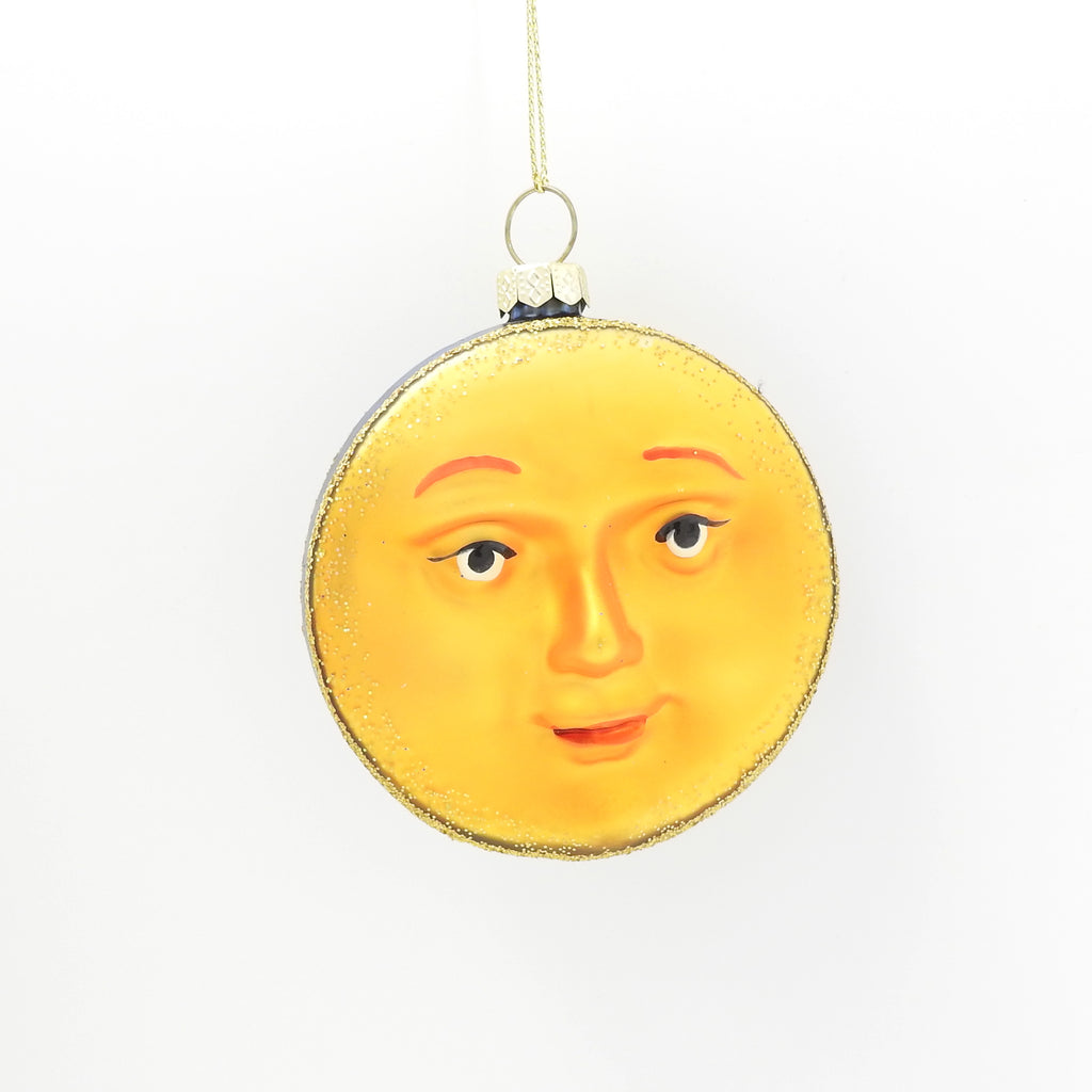 Celestial Moon Double Sided Glass Ornament