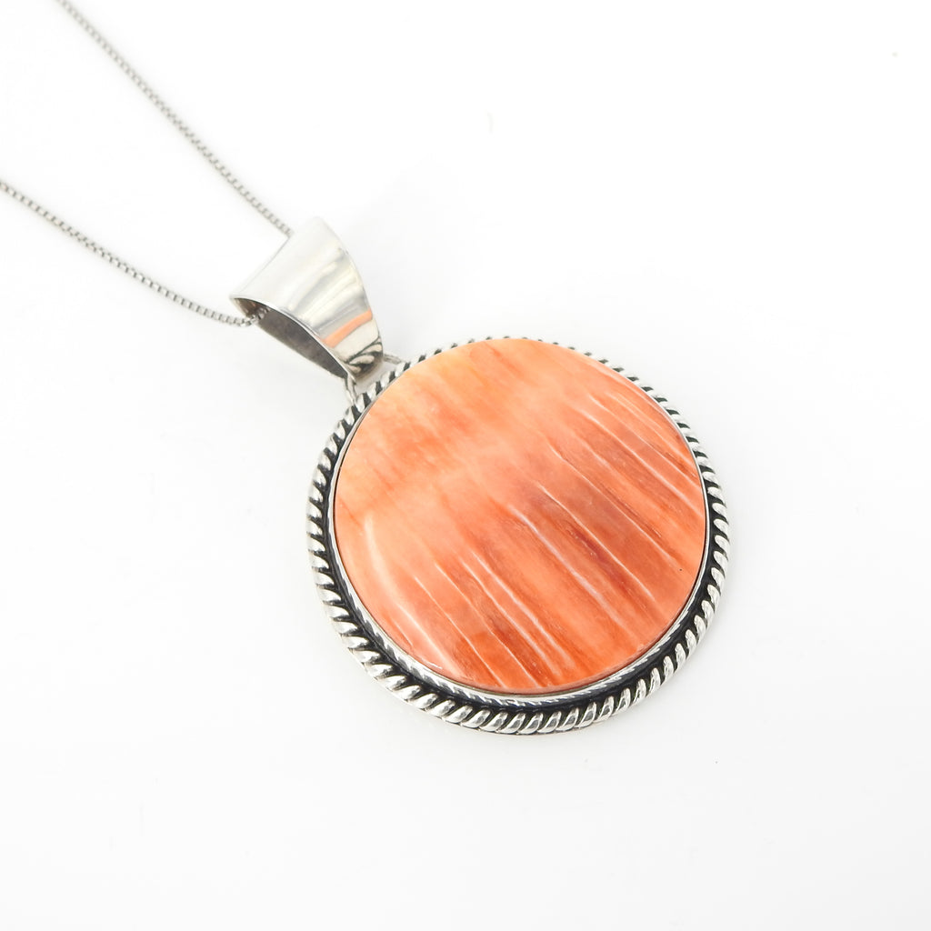 Sterling Silver Spiny Oyster Coral Pendant