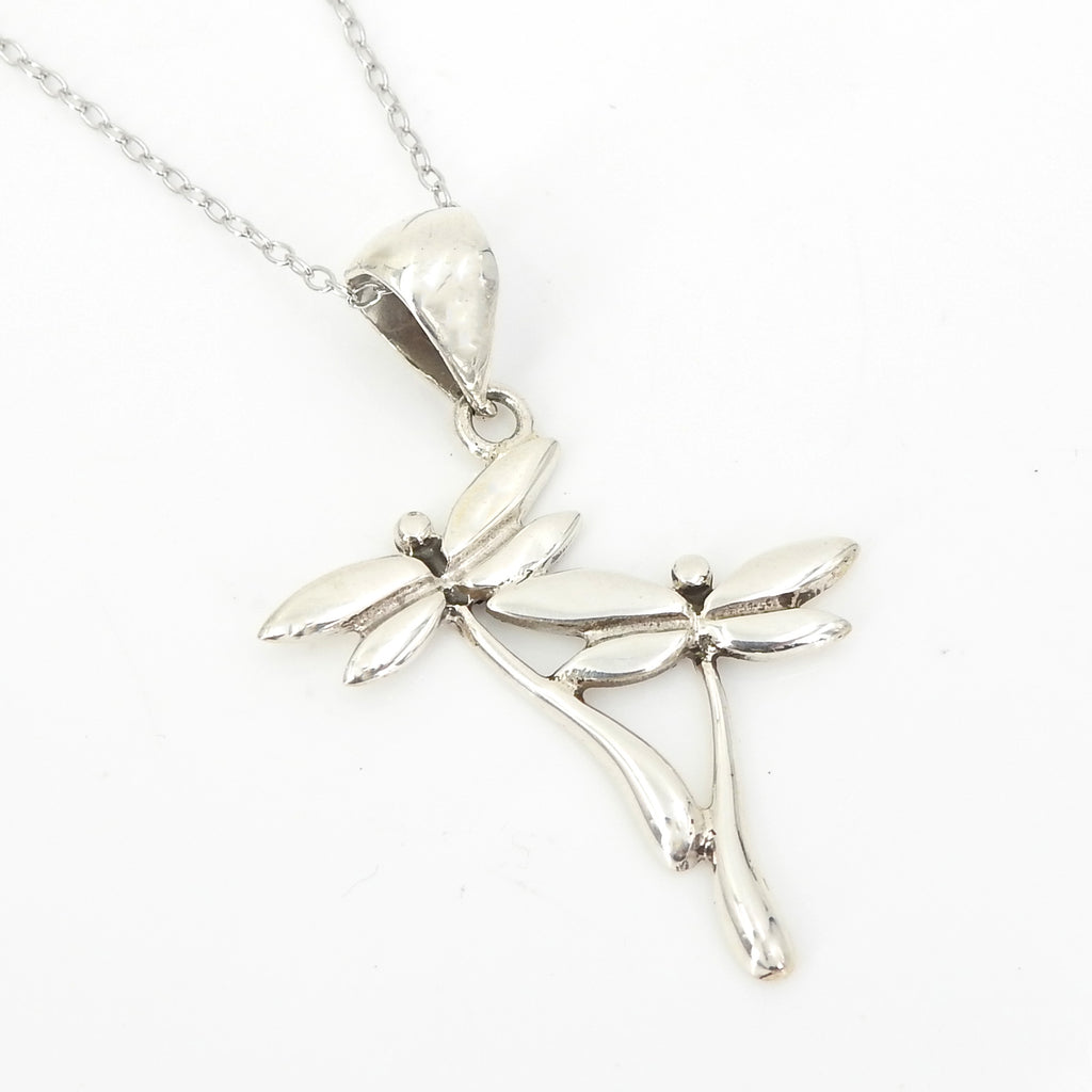 Sterling Silver Double Dragonfly Pendant
