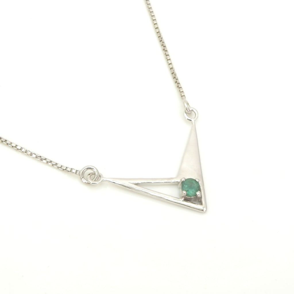 Sterling Silver Emerald Necklace