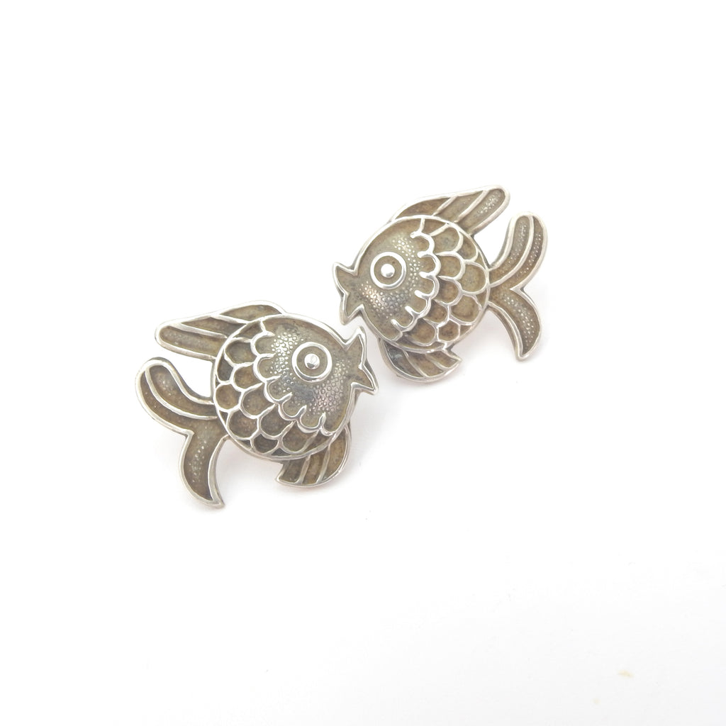 Sterling Silver Fish Earrings