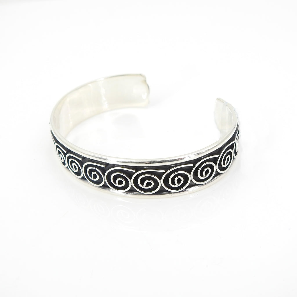 Sterling Silver Decorative Cuff Bracelet