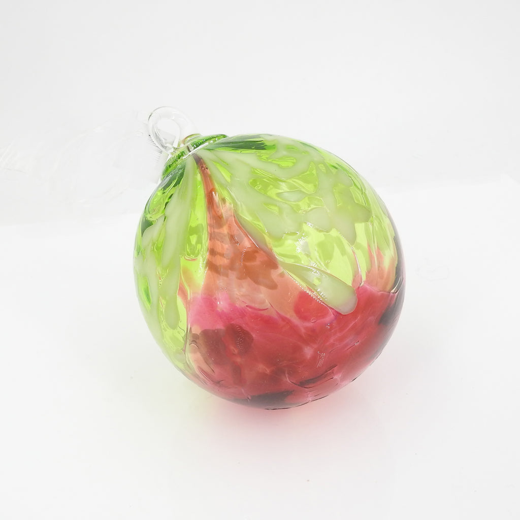 Green & Red Glass Ornament