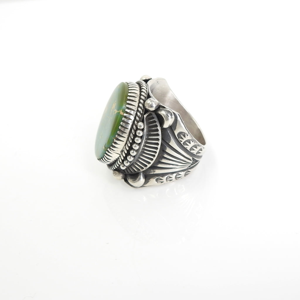 Sterling Silver Navajo Turquoise Ring SZ 11.75