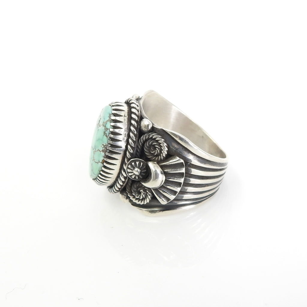 Sterling Silver Navajo Turquoise Ring SZ 10.5