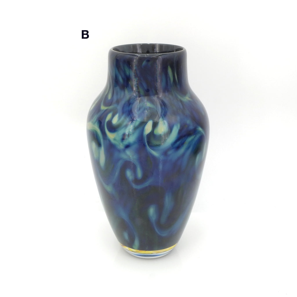 Handcrafted Glass Amphora Shaped Vase