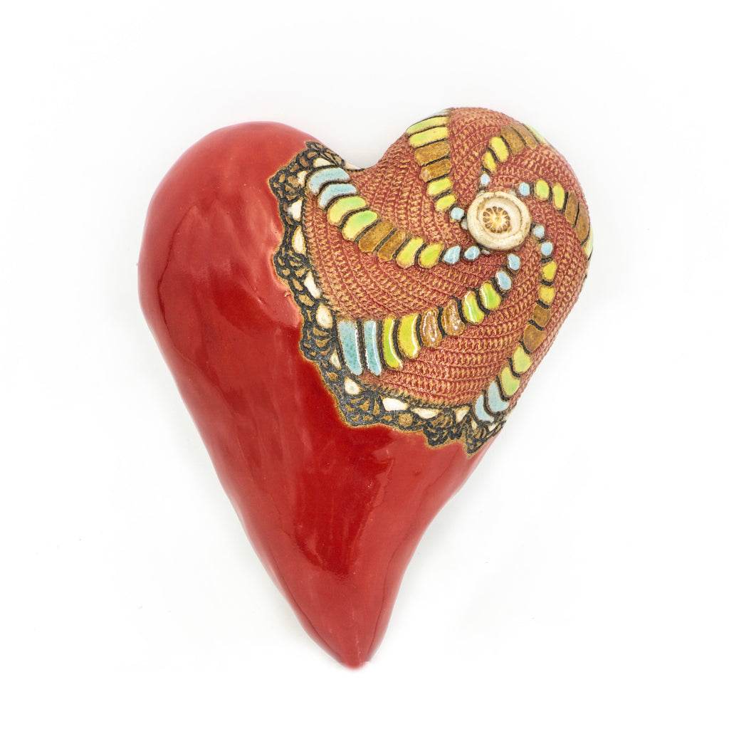 Little Red Pinwheel Heart