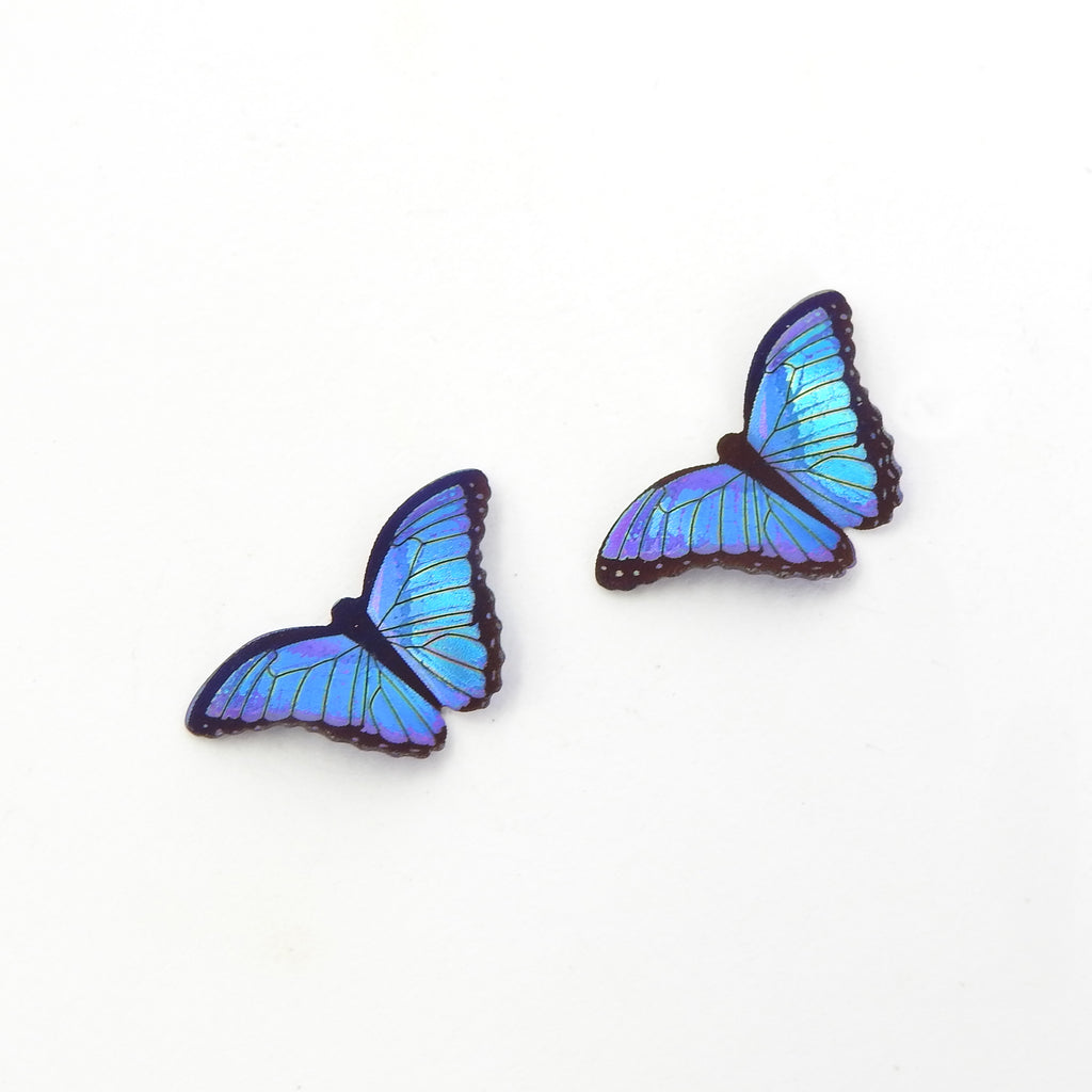 Petite Blue Bella Butterfly Post Earrings