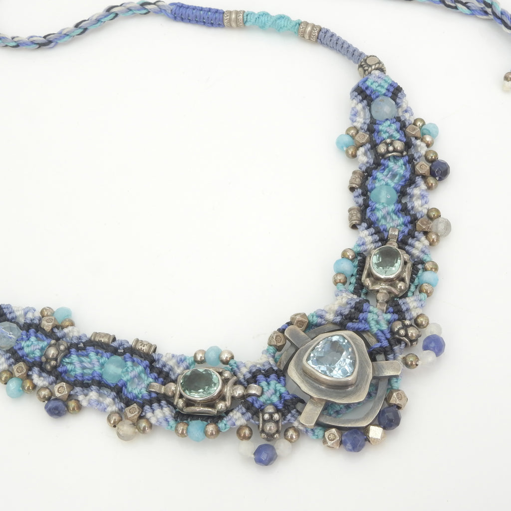 Isha Elafi Blue Topaz Nomadic Knot Work Necklace