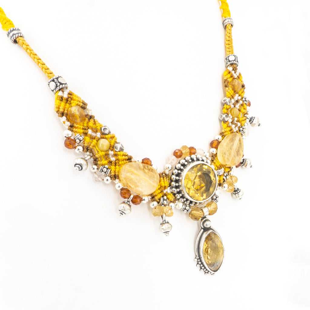 S/S Citrine W Mixed Beads Necklace