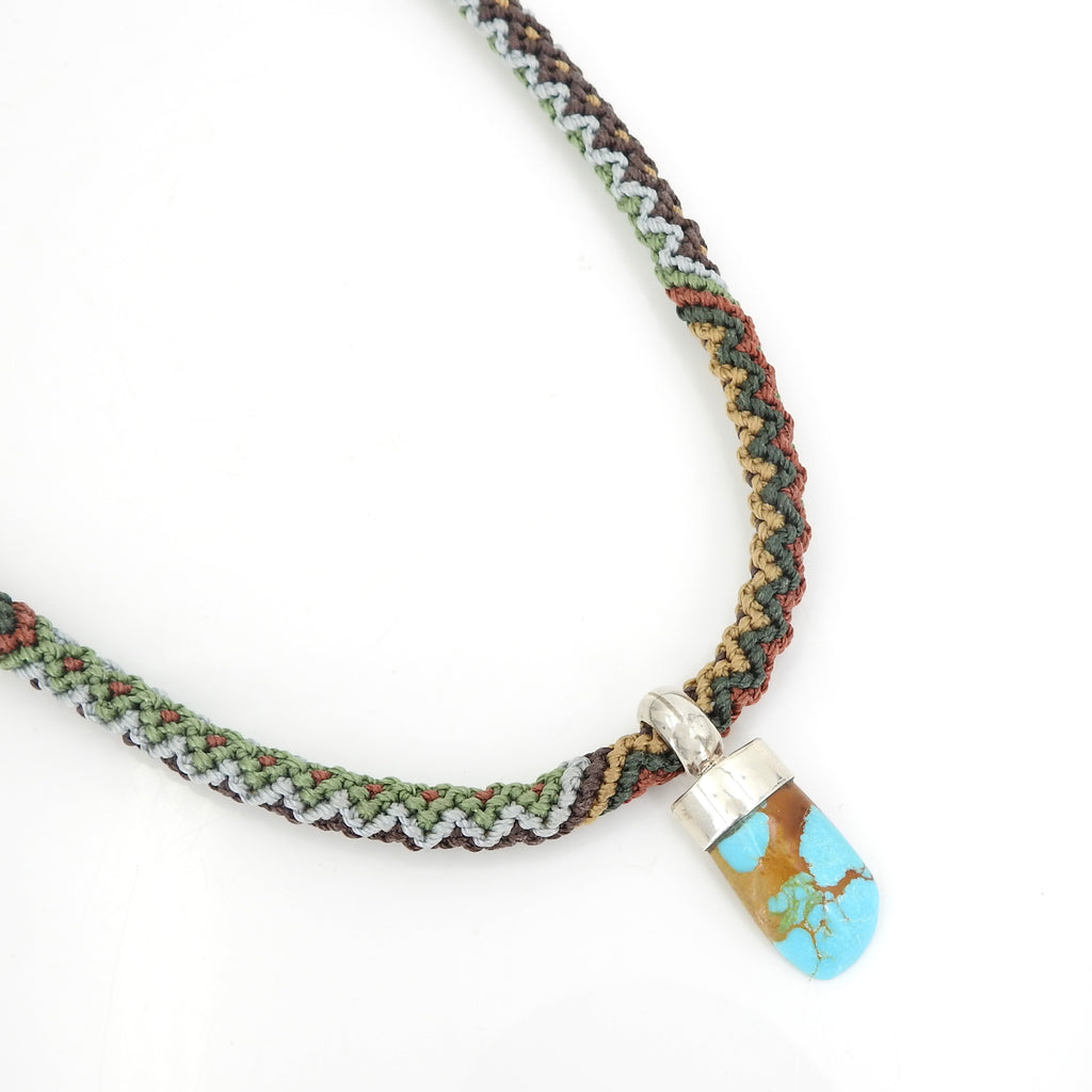 Sterling Silver Isha Elafi Nomadic Knotwork Turquoise Necklace